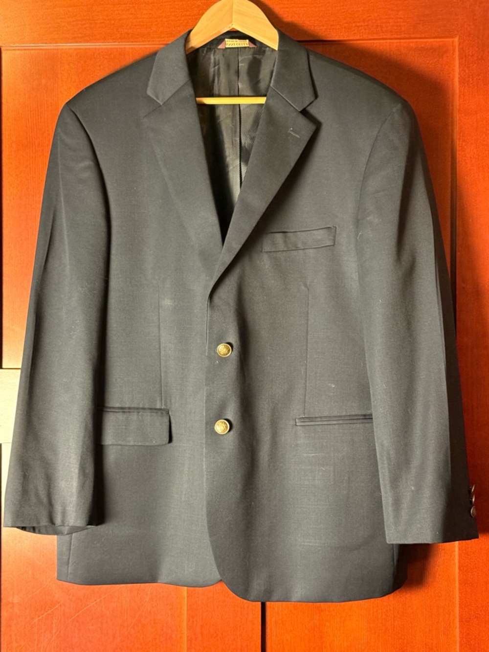 Cianni Cellini Men's Classic Navy Two-Button Wool Blazer NWOT Size 46S